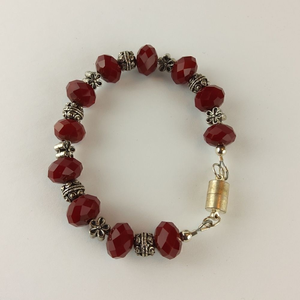 (3/$20) silvertone and faux Ruby bracelets - Picture 3 of 13